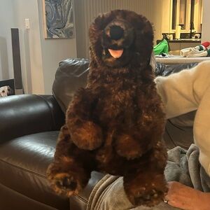 Disney Park Plush Brown Bear Hand. Puppet Stuffy  Toy